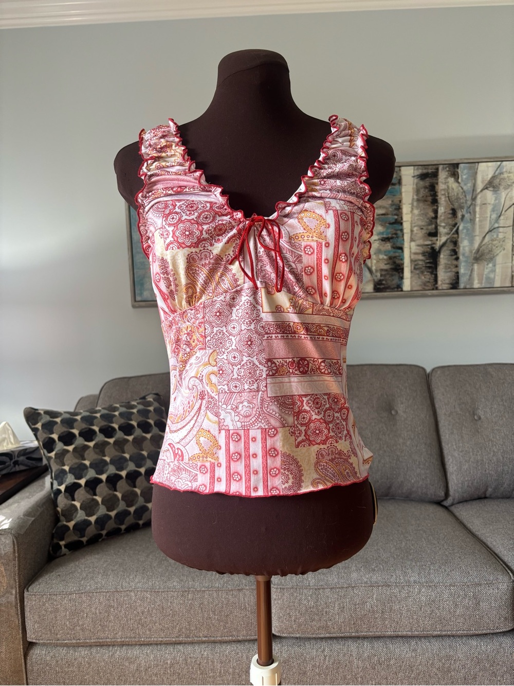VENUS 90s Pink Paisley Top